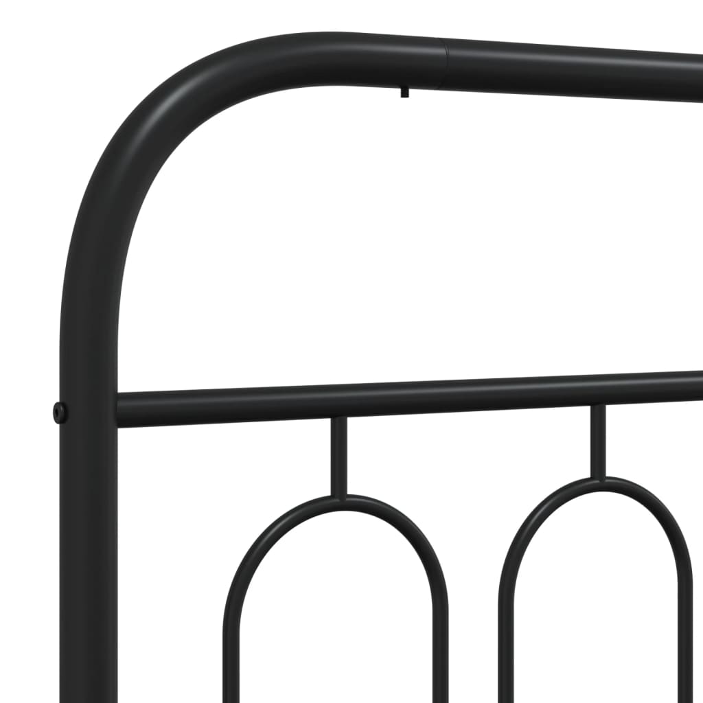 vidaXL Tăblie de pat metalică, negru, 90 cm