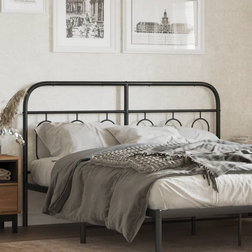 vidaXL Tăblie de pat metalică, negru, 137 cm vidaXL Tăblie de pat metalică, negru, 137 cm