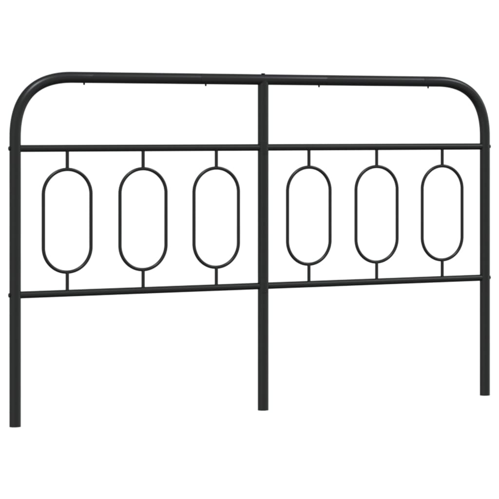 vidaXL Tăblie de pat metalică, negru, 140 cm
