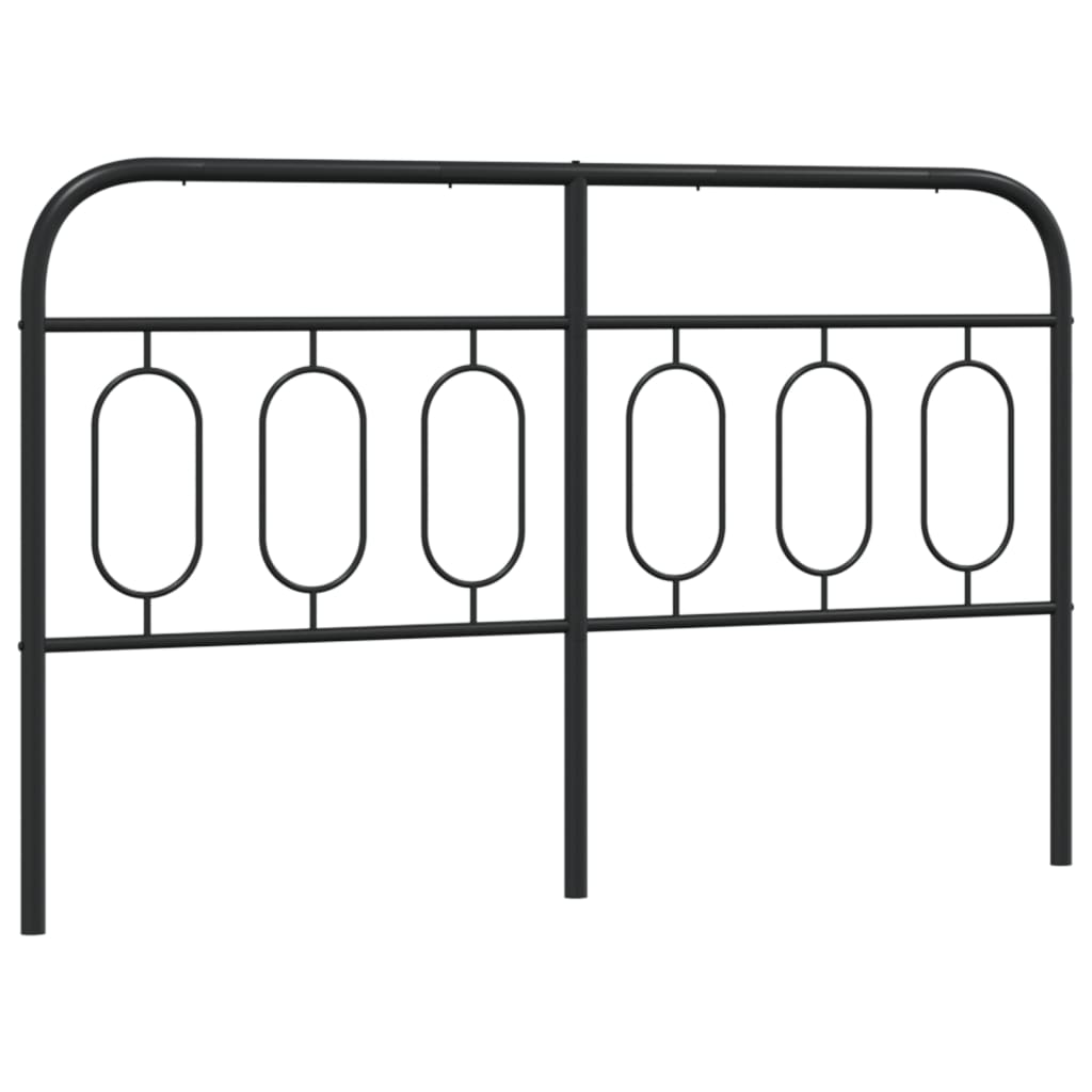vidaXL Tăblie de pat metalică, negru, 150 cm