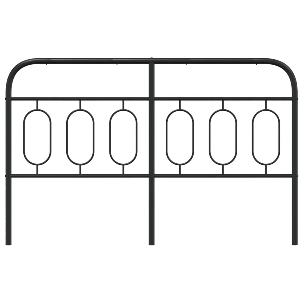 vidaXL Tăblie de pat metalică, negru, 150 cm