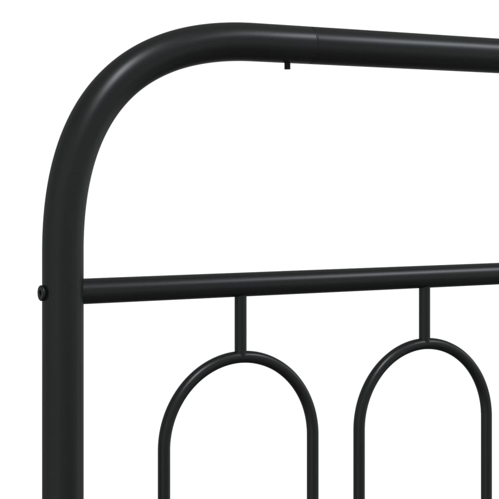 vidaXL Tăblie de pat metalică, negru, 183 cm