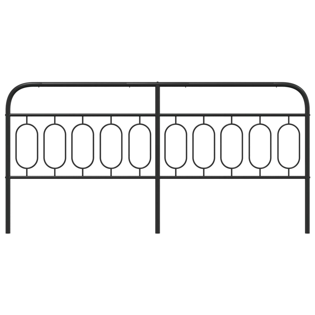 vidaXL Tăblie de pat metalică, negru, 200 cm