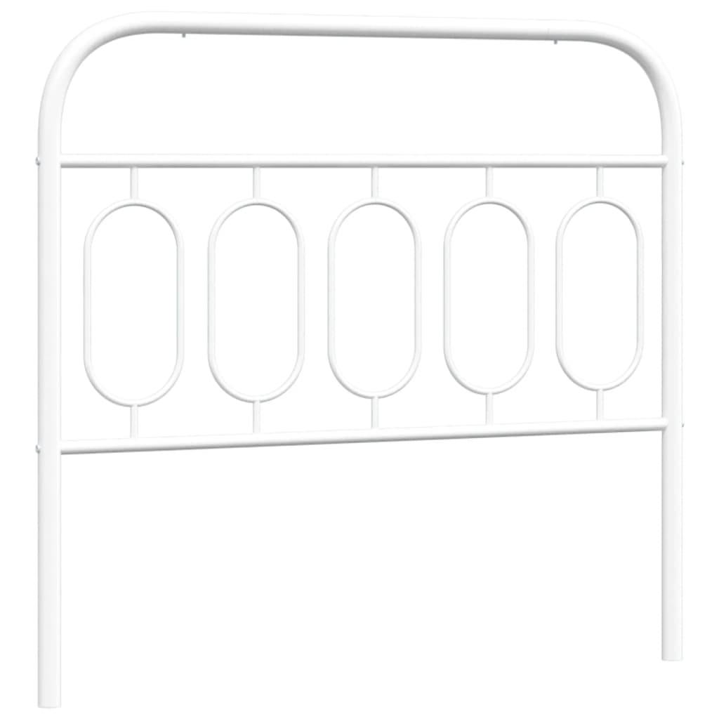 vidaXL Tăblie de pat metalică, alb, 107 cm