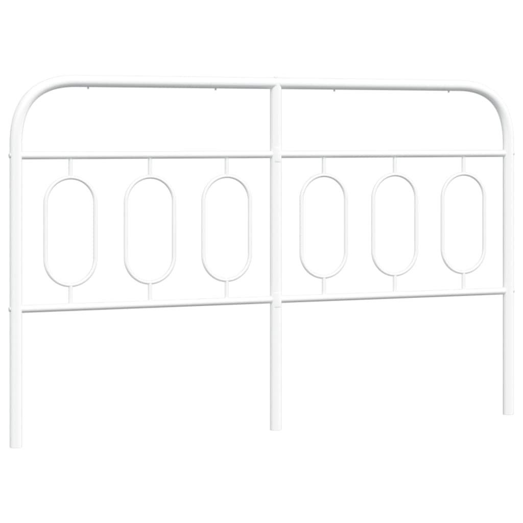 vidaXL Tăblie de pat metalică, alb, 150 cm