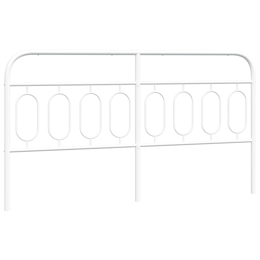vidaXL Tăblie de pat metalică, alb, 160 cm