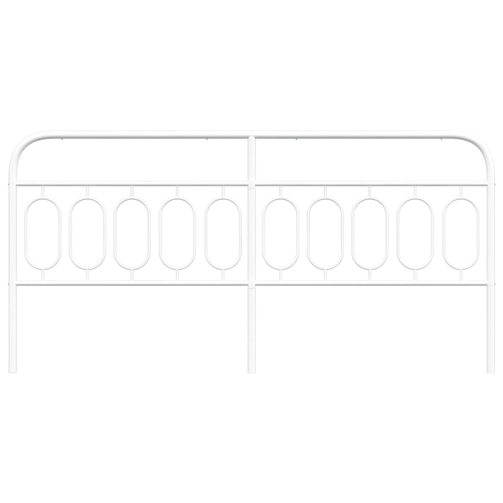 vidaXL Tăblie de pat metalică, alb, 200 cm