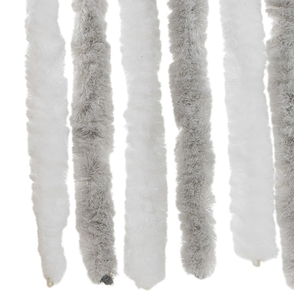 vidaXL Perdea pentru insecte, gri deschis și alb, 56x185 cm, chenille vidaXL Perdea pentru insecte, gri deschis și alb, 56x185 cm, chenille