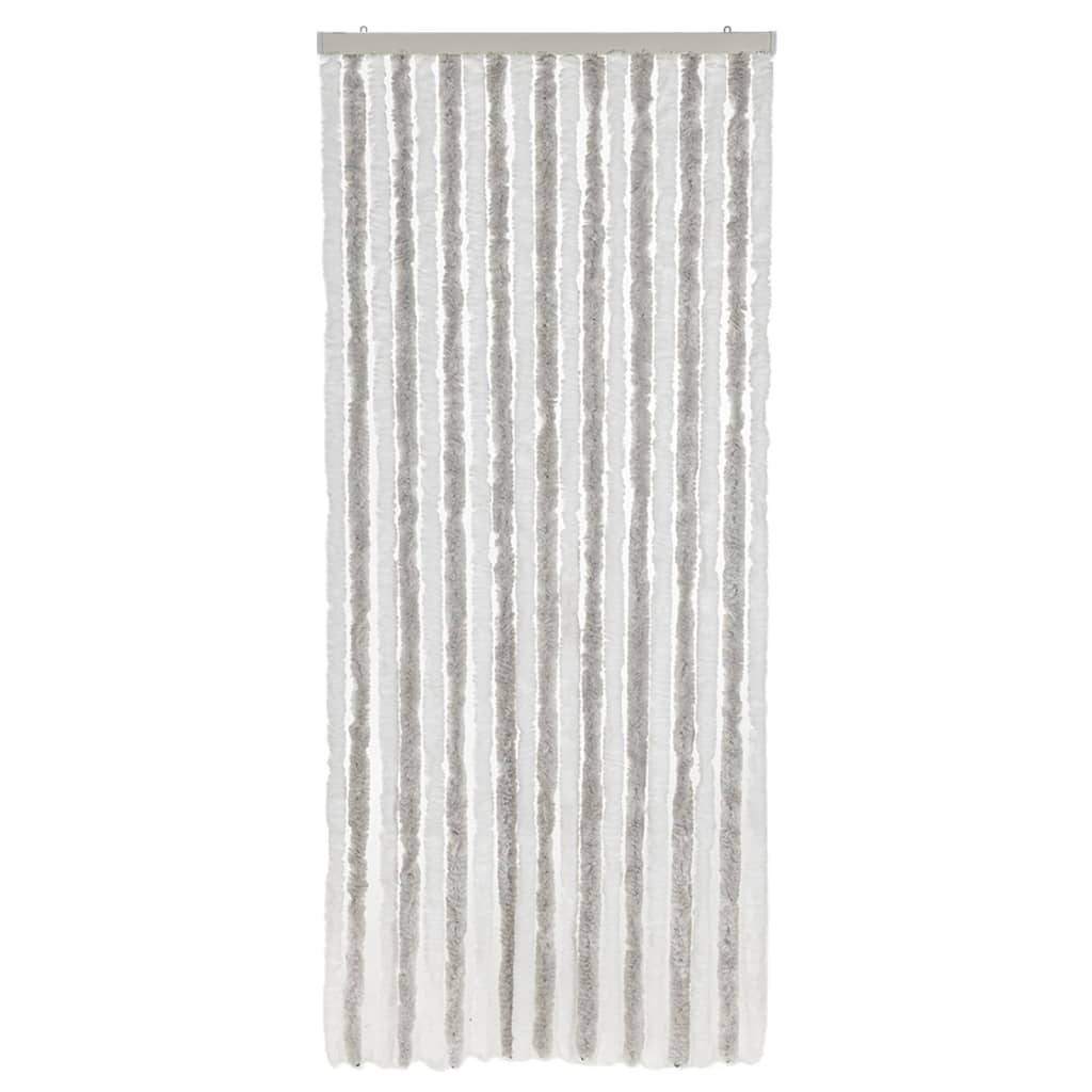 vidaXL Perdea pentru insecte, gri deschis și alb, 56x200 cm, chenille vidaXL Perdea pentru insecte, gri deschis și alb, 56x200 cm, chenille