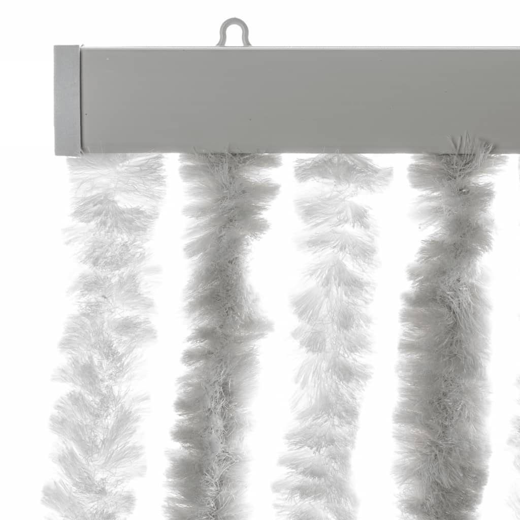 vidaXL Perdea pentru insecte, gri deschis și alb, 56x200 cm, chenille vidaXL Perdea pentru insecte, gri deschis și alb, 56x200 cm, chenille