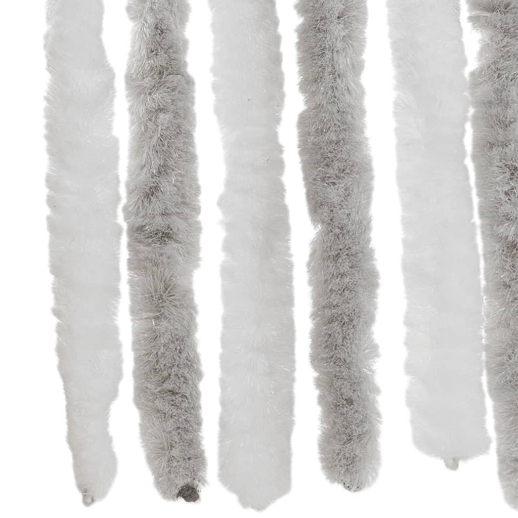 vidaXL Perdea pentru insecte, gri deschis și alb, 56x200 cm, chenille vidaXL Perdea pentru insecte, gri deschis și alb, 56x200 cm, chenille