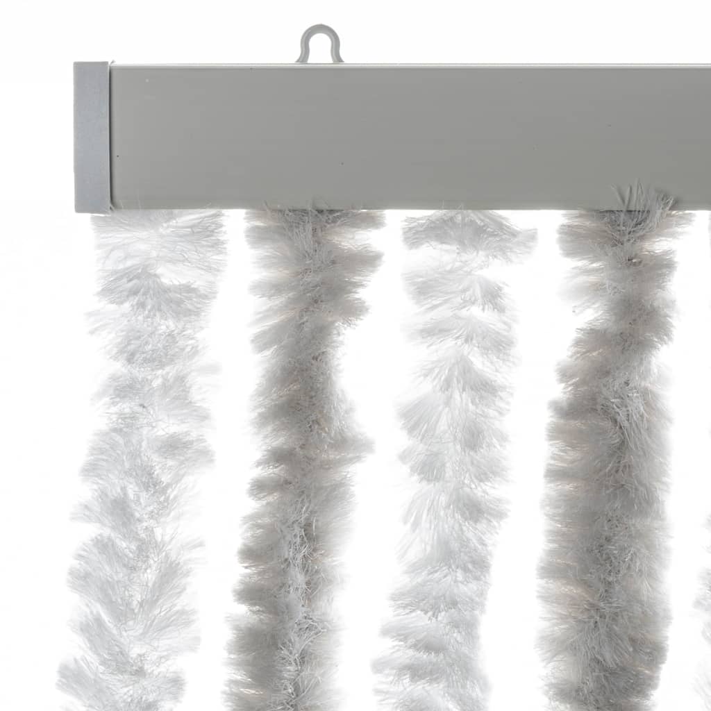 vidaXL Perdea pentru insecte, gri deschis și alb, 90x200 cm, chenille vidaXL Perdea pentru insecte, gri deschis și alb, 90x200 cm, chenille