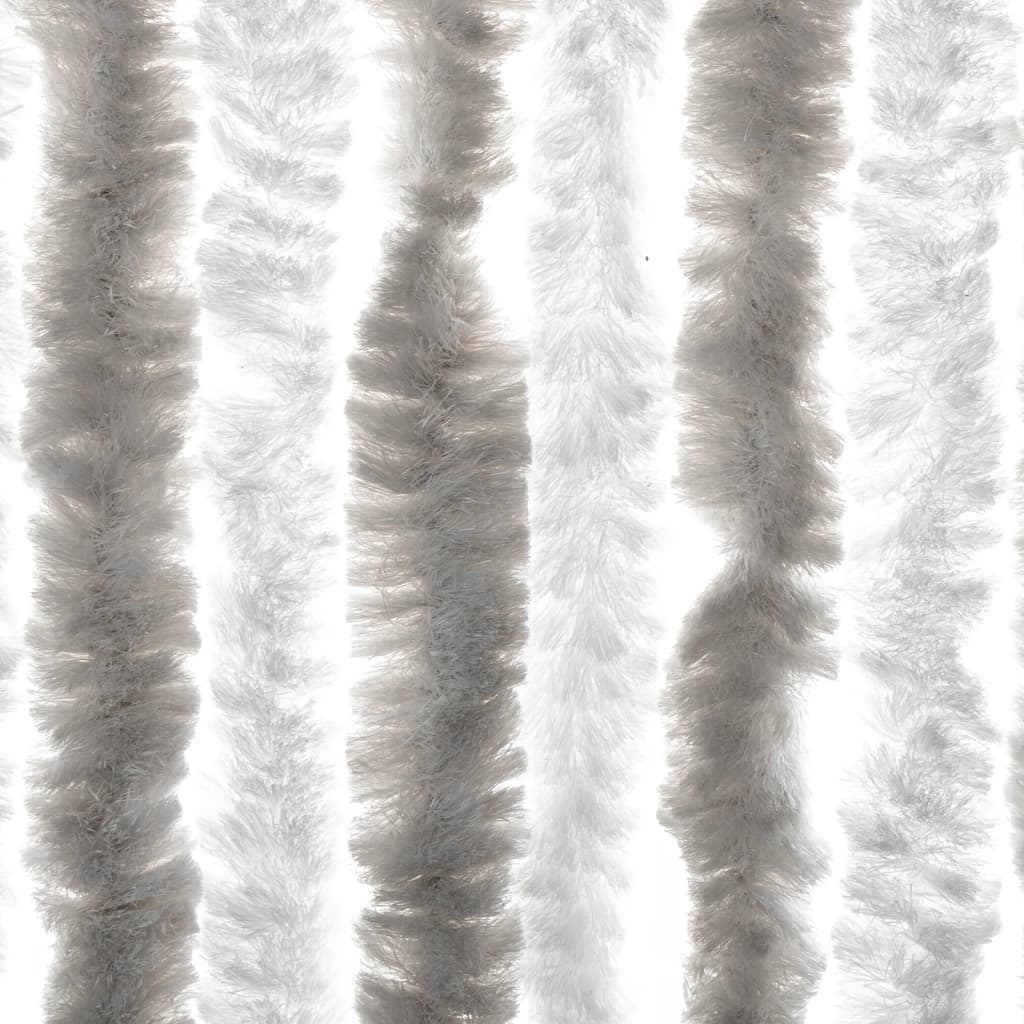 vidaXL Perdea pentru insecte, gri deschis și alb, 90x200 cm, chenille vidaXL Perdea pentru insecte, gri deschis și alb, 90x200 cm, chenille