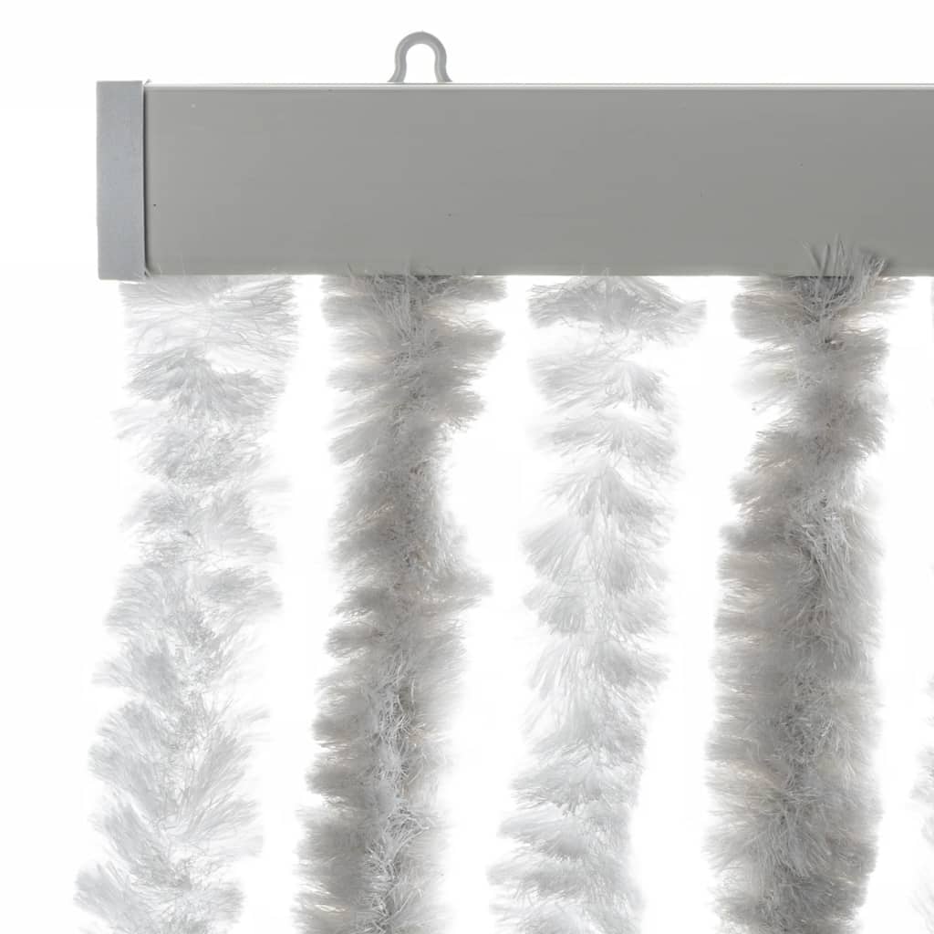 vidaXL Perdea pentru insecte, gri deschis și alb, 90x220 cm, chenille vidaXL Perdea pentru insecte, gri deschis și alb, 90x220 cm, chenille