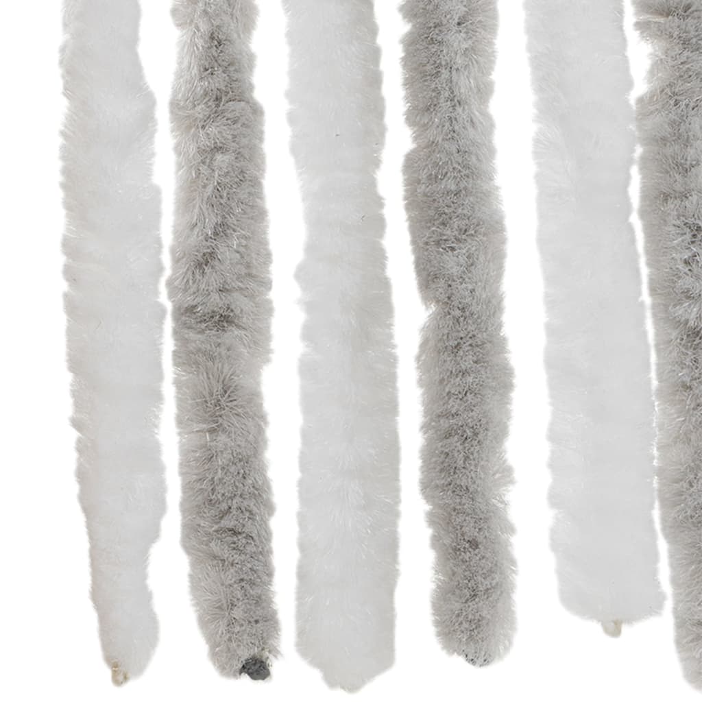 vidaXL Perdea pentru insecte, gri deschis și alb, 90x220 cm, chenille vidaXL Perdea pentru insecte, gri deschis și alb, 90x220 cm, chenille