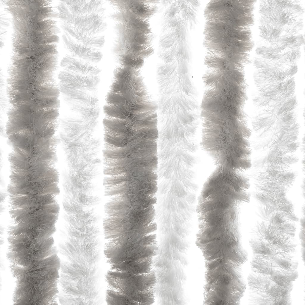vidaXL Perdea pentru insecte, gri deschis și alb, 90x220 cm, chenille vidaXL Perdea pentru insecte, gri deschis și alb, 90x220 cm, chenille
