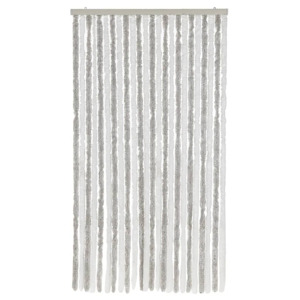 vidaXL Perdea pentru insecte, gri deschis și alb, 100x200 cm, chenille vidaXL Perdea pentru insecte, gri deschis și alb, 100x200 cm, chenille