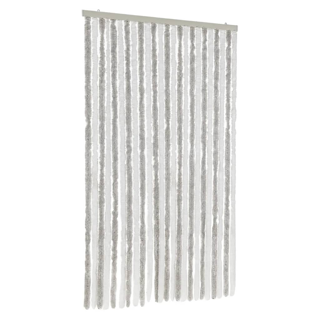 vidaXL Perdea pentru insecte, gri deschis și alb, 100x220 cm, chenille vidaXL Perdea pentru insecte, gri deschis și alb, 100x220 cm, chenille
