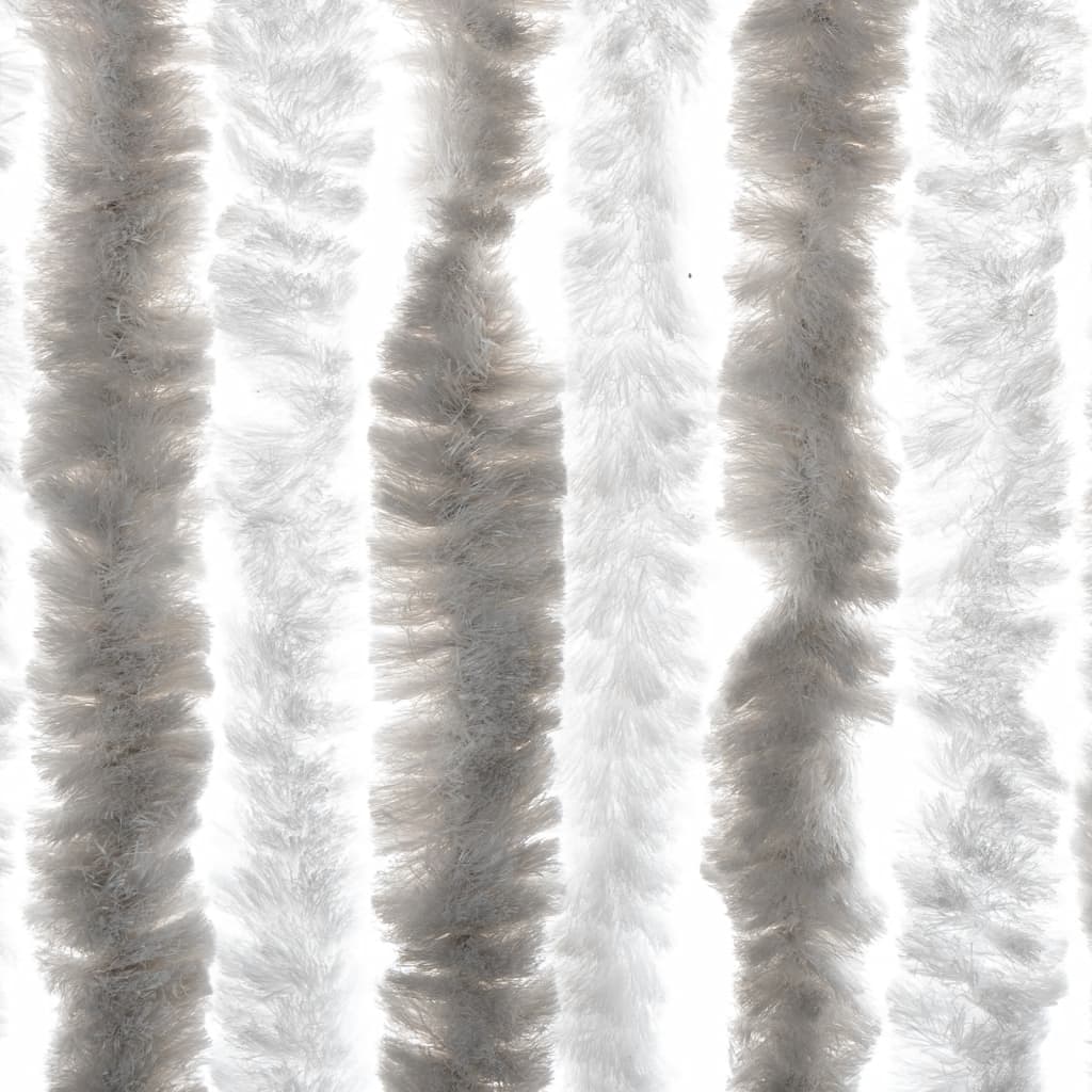vidaXL Perdea pentru insecte, gri deschis și alb, 100x220 cm, chenille vidaXL Perdea pentru insecte, gri deschis și alb, 100x220 cm, chenille