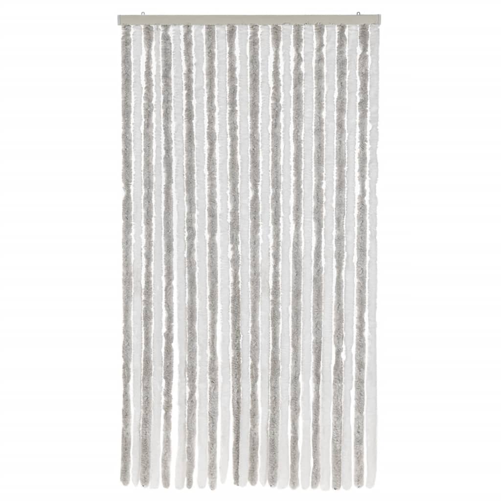 vidaXL Perdea pentru insecte, gri deschis și alb, 100x230 cm, chenille vidaXL Perdea pentru insecte, gri deschis și alb, 100x230 cm, chenille