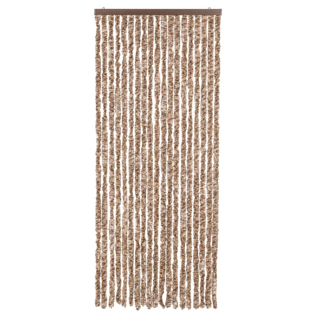 vidaXL Perdea pentru insecte, bej și maro închis, 56x200 cm, chenille vidaXL Perdea pentru insecte, bej și maro închis, 56x200 cm, chenille