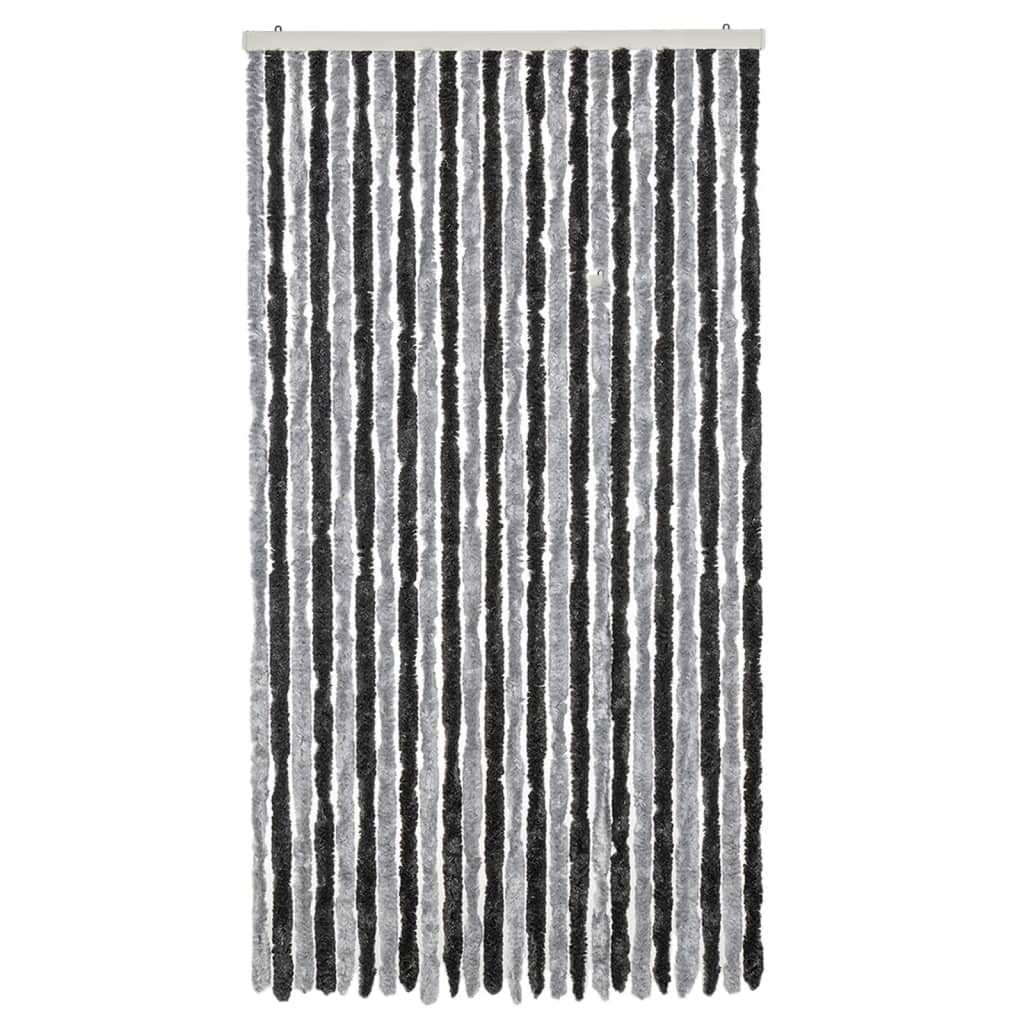 vidaXL Perdea pentru insecte, gri și negru, 100x220 cm, chenille vidaXL Perdea pentru insecte, gri și negru, 100x220 cm, chenille