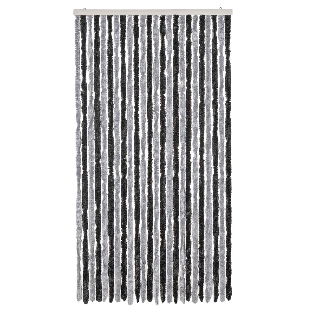 vidaXL Perdea pentru insecte, gri și negru, 100x230 cm, chenille vidaXL Perdea pentru insecte, gri și negru, 100x230 cm, chenille