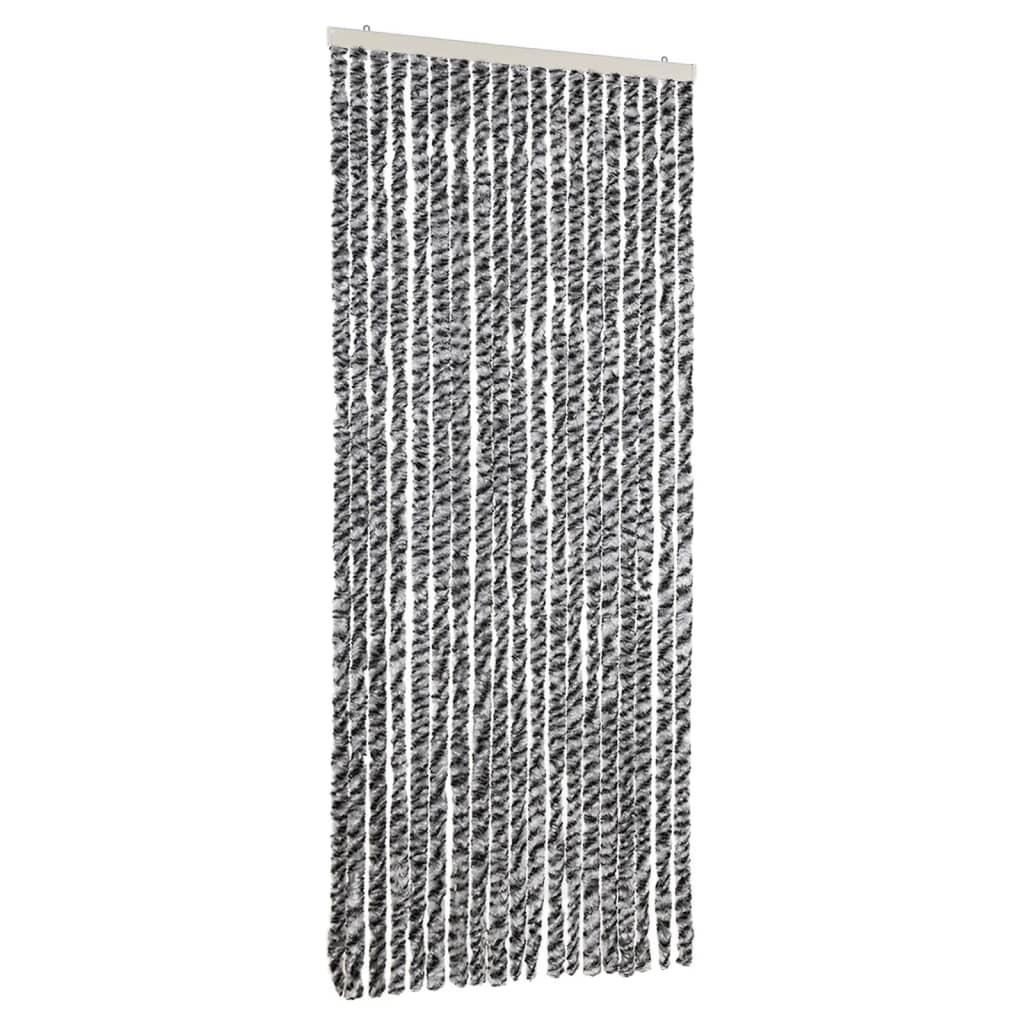 vidaXL Perdele pentru insecte, gri și negru-alb, 56x200 cm, chenille vidaXL Perdele pentru insecte, gri și negru-alb, 56x200 cm, chenille