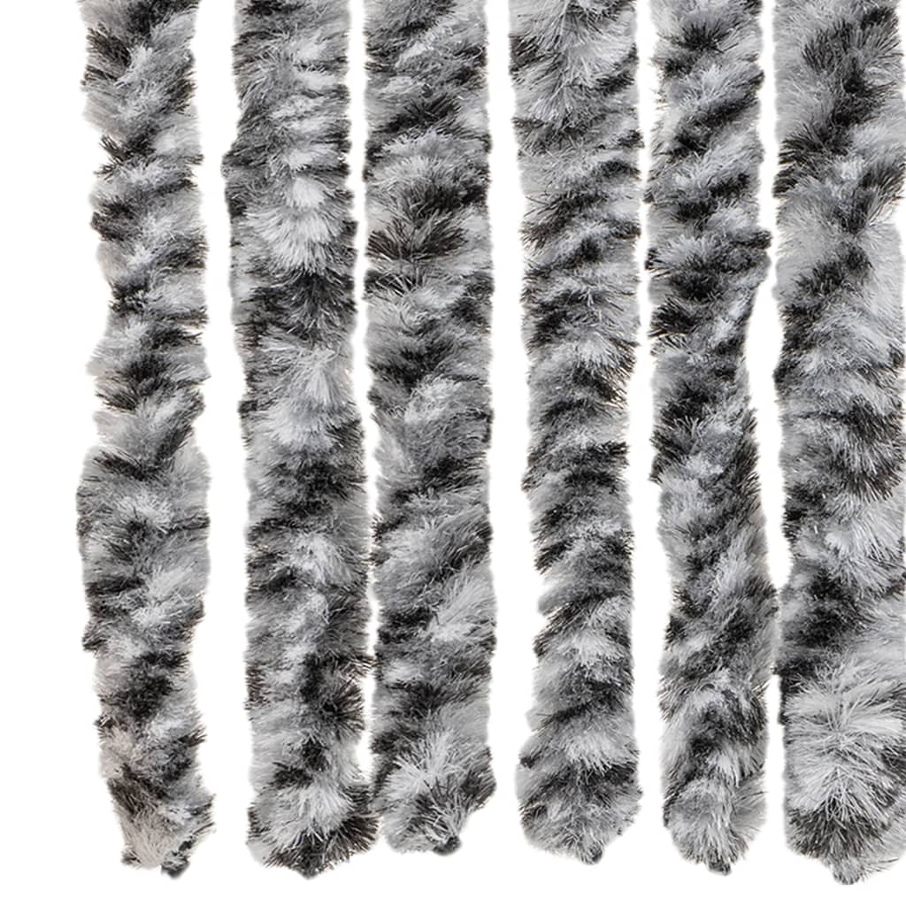 vidaXL Perdele pentru insecte, gri și alb-negru, 90x200 cm, chenille vidaXL Perdele pentru insecte, gri și alb-negru, 90x200 cm, chenille