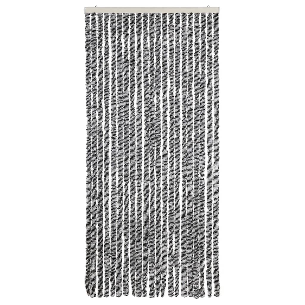 vidaXL Perdele pentru insecte, gri și alb-negru, 90x200 cm, chenille vidaXL Perdele pentru insecte, gri și alb-negru, 90x200 cm, chenille