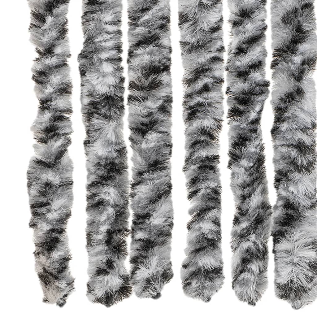 vidaXL Perdele pentru insecte, gri și alb-negru, 90x200 cm, chenille vidaXL Perdele pentru insecte, gri și alb-negru, 90x200 cm, chenille