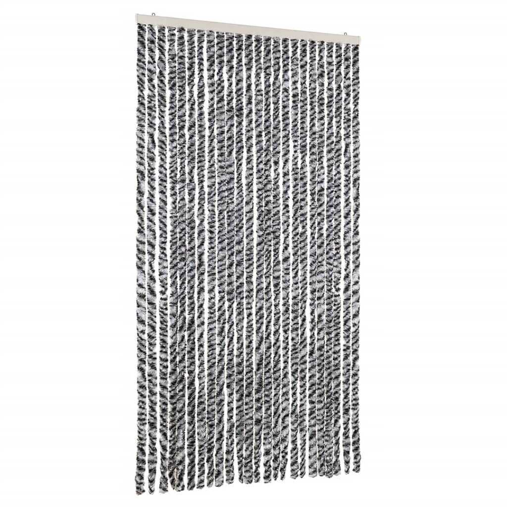 vidaXL Perdele pentru insecte, gri și alb-negru, 100x200 cm, chenille vidaXL Perdele pentru insecte, gri și alb-negru, 100x200 cm, chenille