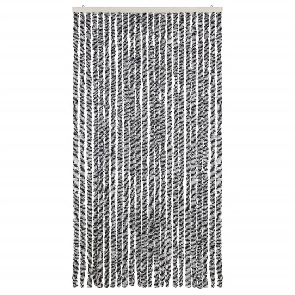 vidaXL Perdele pentru insecte, gri și alb-negru, 100x200 cm, chenille vidaXL Perdele pentru insecte, gri și alb-negru, 100x200 cm, chenille