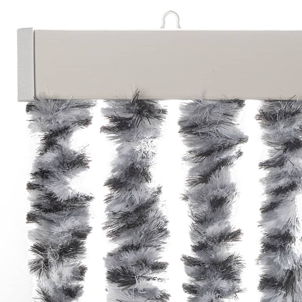 vidaXL Perdele pentru insecte, gri și alb-negru, 100x200 cm, chenille vidaXL Perdele pentru insecte, gri și alb-negru, 100x200 cm, chenille