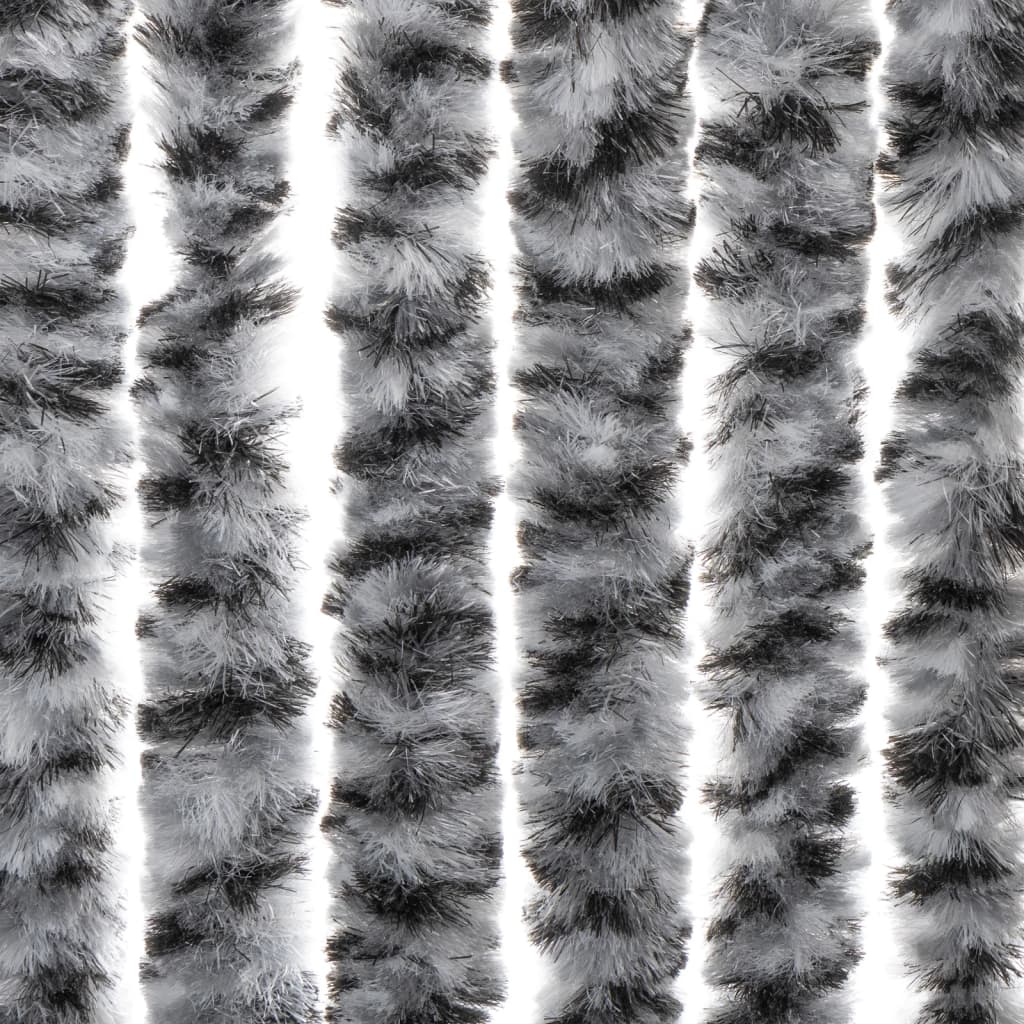 vidaXL Perdele pentru insecte, gri și alb-negru, 100x200 cm, chenille vidaXL Perdele pentru insecte, gri și alb-negru, 100x200 cm, chenille