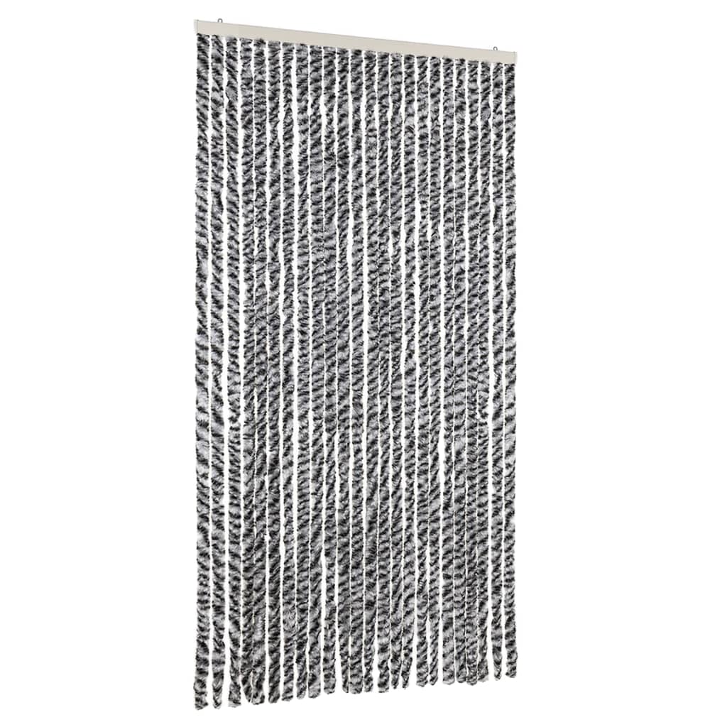 vidaXL Perdele pentru insecte, gri și alb-negru, 100x220 cm, chenille vidaXL Perdele pentru insecte, gri și alb-negru, 100x220 cm, chenille