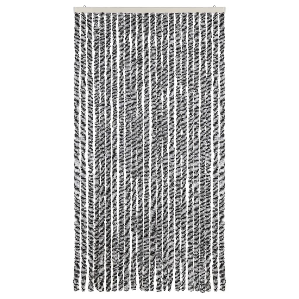 vidaXL Perdele pentru insecte, gri și alb-negru, 100x220 cm, chenille vidaXL Perdele pentru insecte, gri și alb-negru, 100x220 cm, chenille