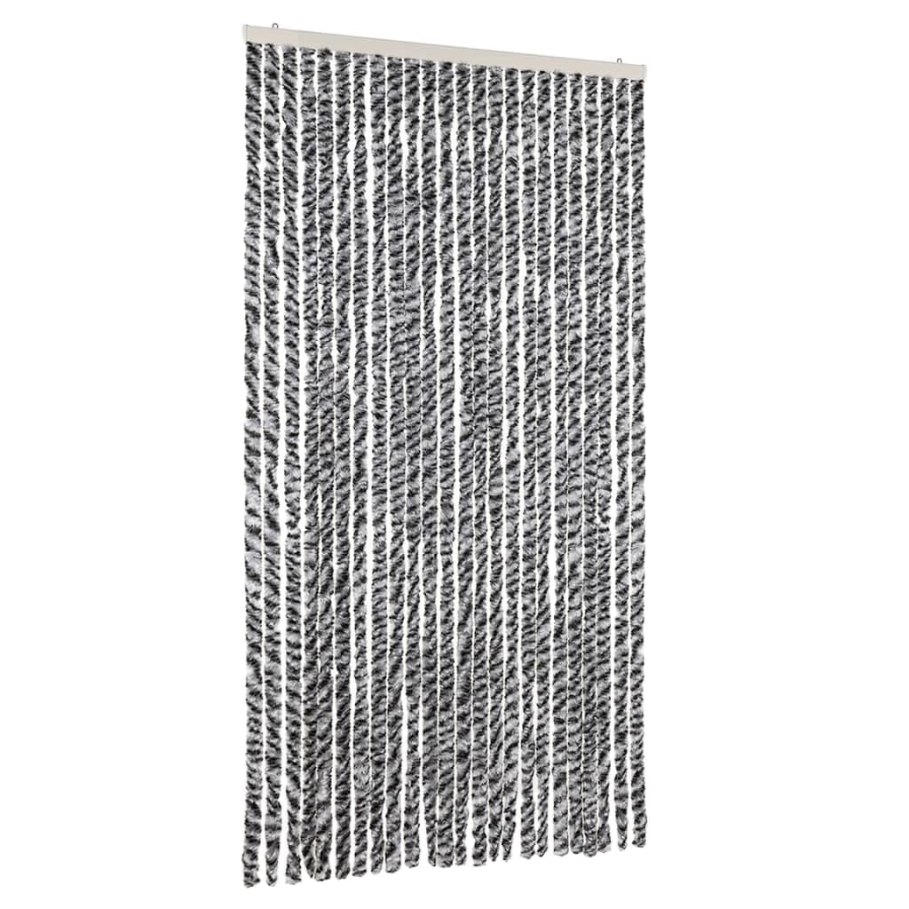 vidaXL Perdele pentru insecte, gri și alb-negru, 100x230 cm, chenille vidaXL Perdele pentru insecte, gri și alb-negru, 100x230 cm, chenille