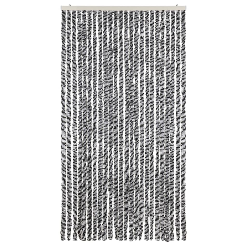 vidaXL Perdele pentru insecte, gri și alb-negru, 100x230 cm, chenille vidaXL Perdele pentru insecte, gri și alb-negru, 100x230 cm, chenille