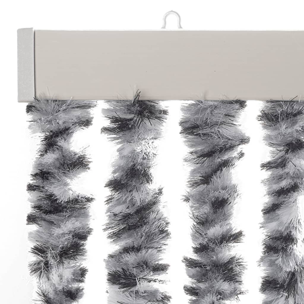 vidaXL Perdele pentru insecte, gri și alb-negru, 100x230 cm, chenille vidaXL Perdele pentru insecte, gri și alb-negru, 100x230 cm, chenille