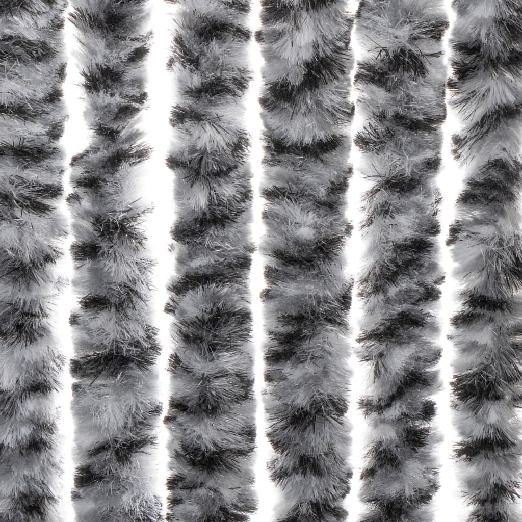 vidaXL Perdele pentru insecte, gri și alb-negru, 100x230 cm, chenille vidaXL Perdele pentru insecte, gri și alb-negru, 100x230 cm, chenille