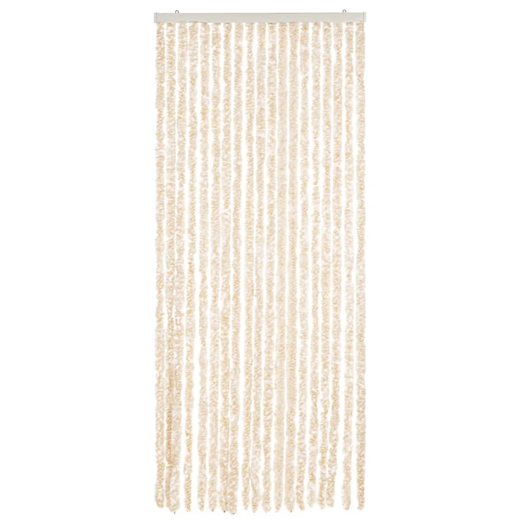vidaXL Perdea pentru insecte, bej și alb, 56x185 cm, chenille vidaXL Perdea pentru insecte, bej și alb, 56x185 cm, chenille