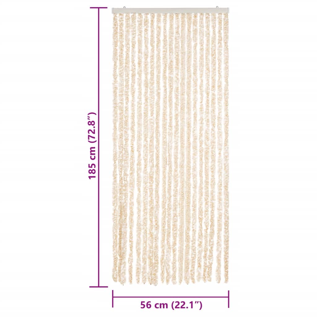 vidaXL Perdea pentru insecte, bej și alb, 56x185 cm, chenille vidaXL Perdea pentru insecte, bej și alb, 56x185 cm, chenille