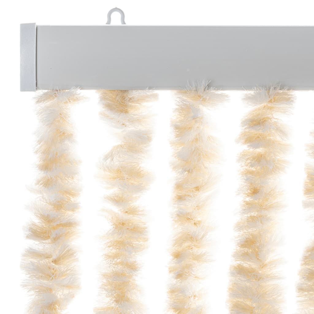 vidaXL Perdea pentru insecte, bej și alb, 56x200 cm, chenille vidaXL Perdea pentru insecte, bej și alb, 56x200 cm, chenille