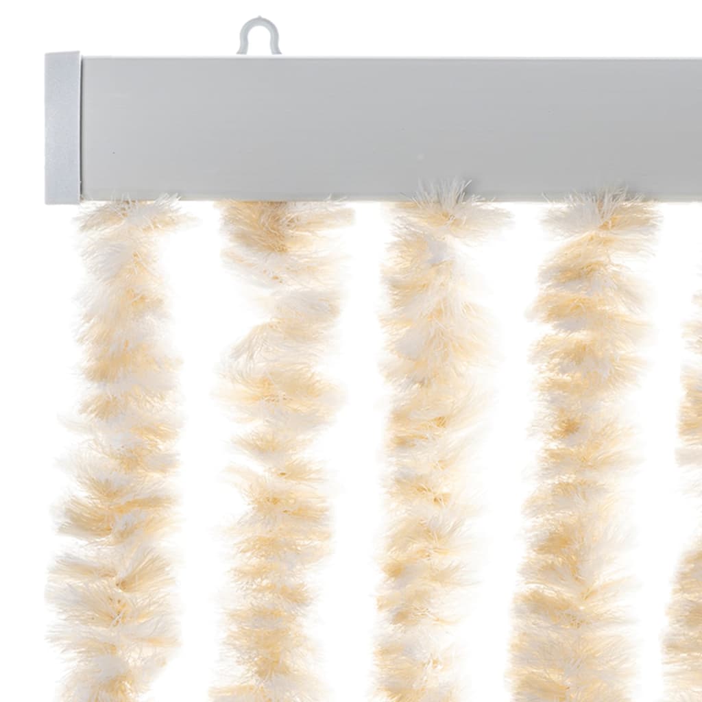 vidaXL Perdea pentru insecte, bej și alb, 90x220 cm, chenille vidaXL Perdea pentru insecte, bej și alb, 90x220 cm, chenille