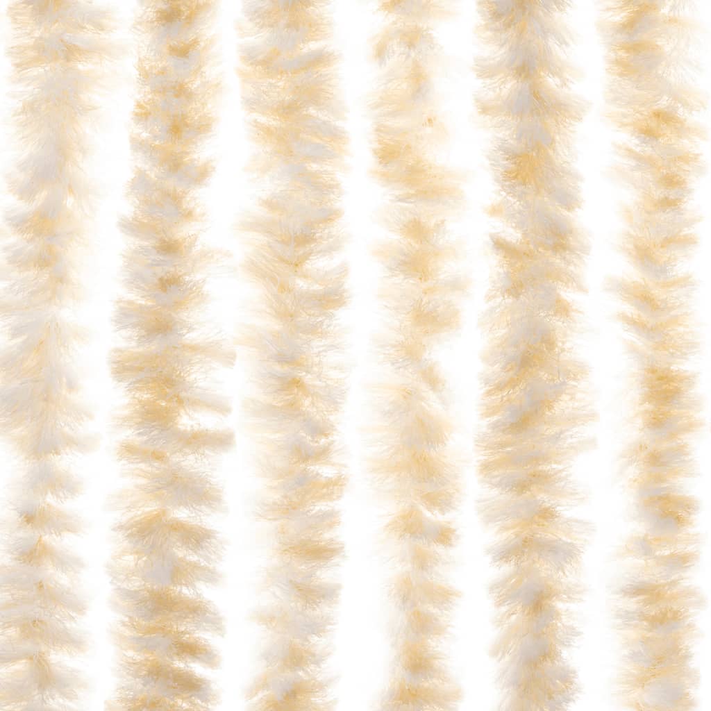 vidaXL Perdea pentru insecte, bej și alb, 90x220 cm, chenille vidaXL Perdea pentru insecte, bej și alb, 90x220 cm, chenille