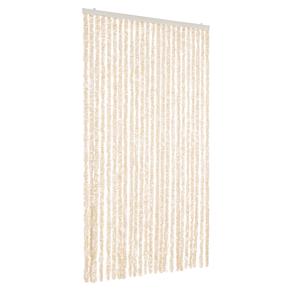 vidaXL Perdea pentru insecte, bej și alb, 100x220 cm, chenille vidaXL Perdea pentru insecte, bej și alb, 100x220 cm, chenille