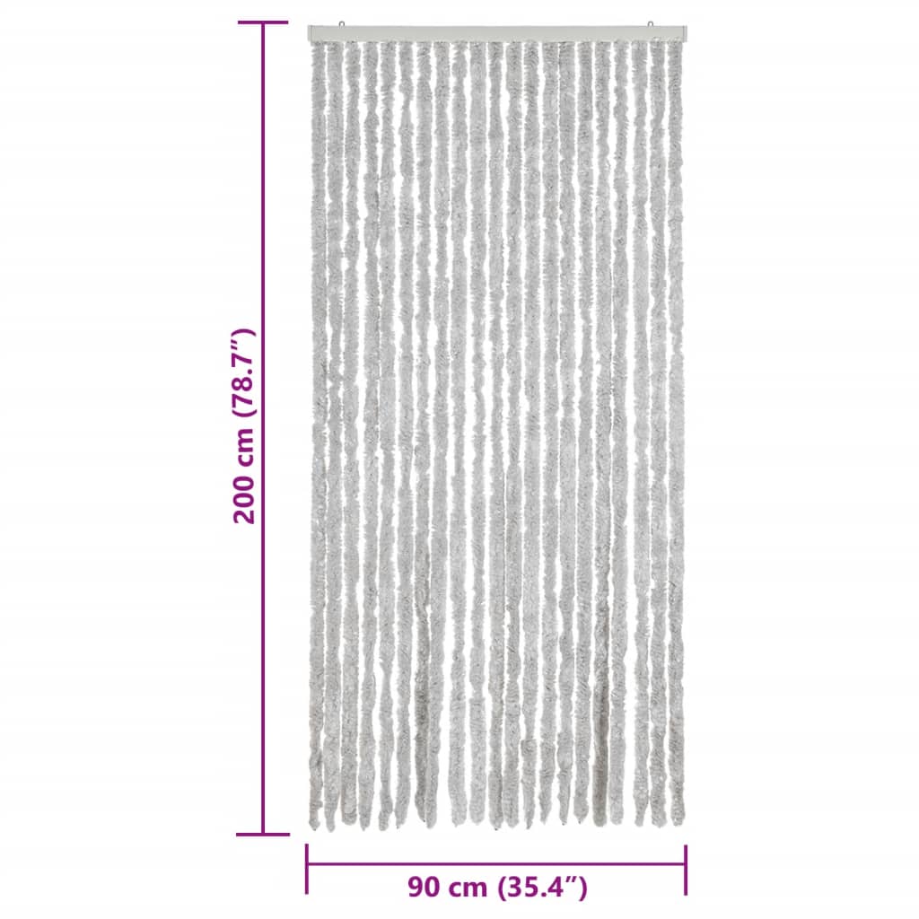 vidaXL Perdea pentru insecte, gri, 90x200 cm, chenille vidaXL Perdea pentru insecte, gri, 90x200 cm, chenille