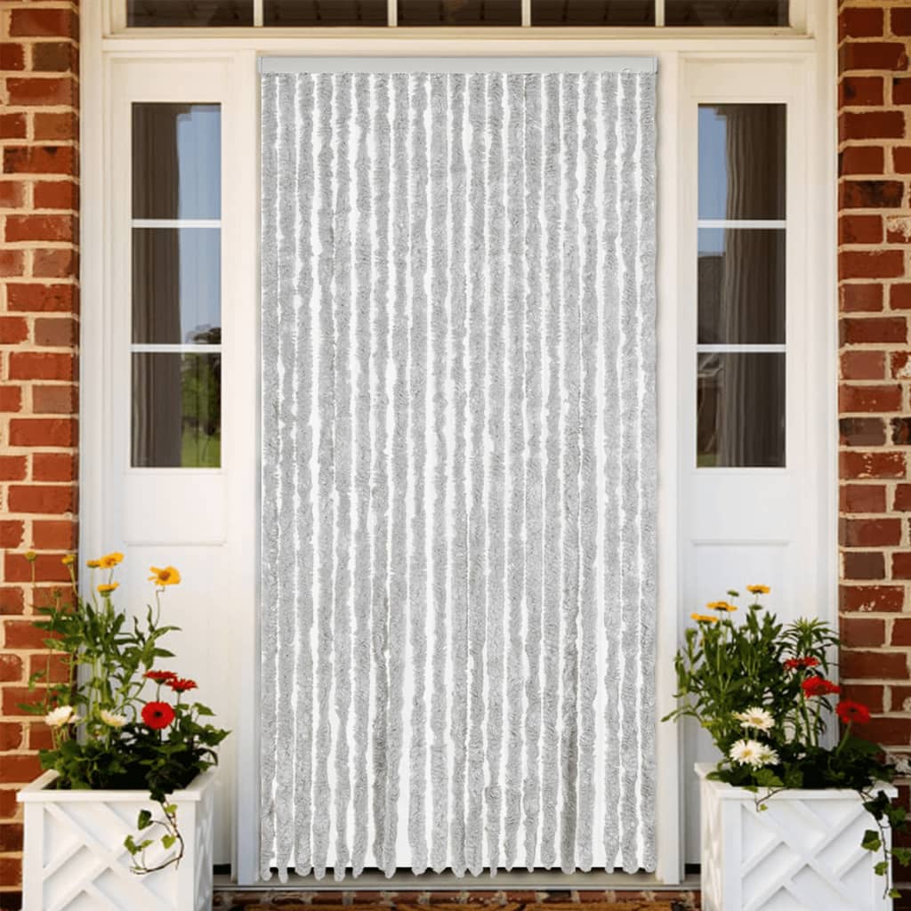 vidaXL Perdea pentru insecte, gri, 90x200 cm, chenille vidaXL Perdea pentru insecte, gri, 90x200 cm, chenille