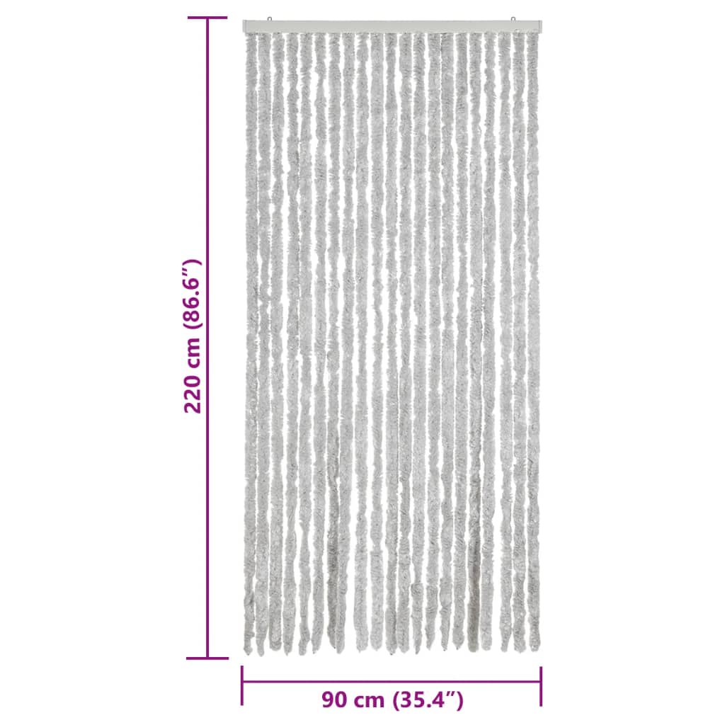 vidaXL Perdea pentru insecte, gri, 90x220 cm, chenille vidaXL Perdea pentru insecte, gri, 90x220 cm, chenille